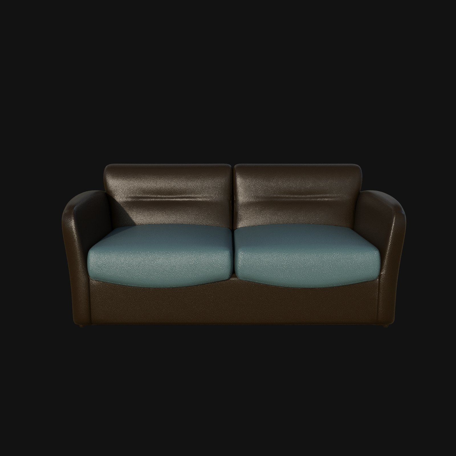 blue brown two seater sofa 3d model 3D model_8