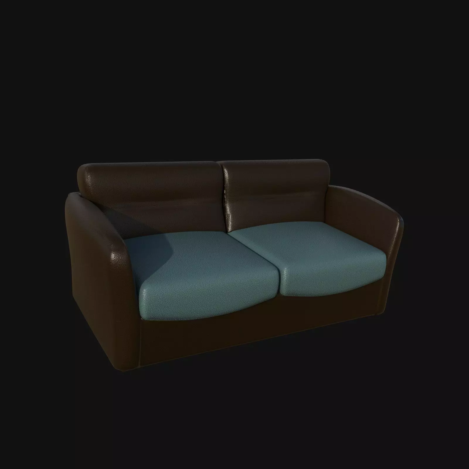 blue brown two seater sofa 3d model 3D model_0