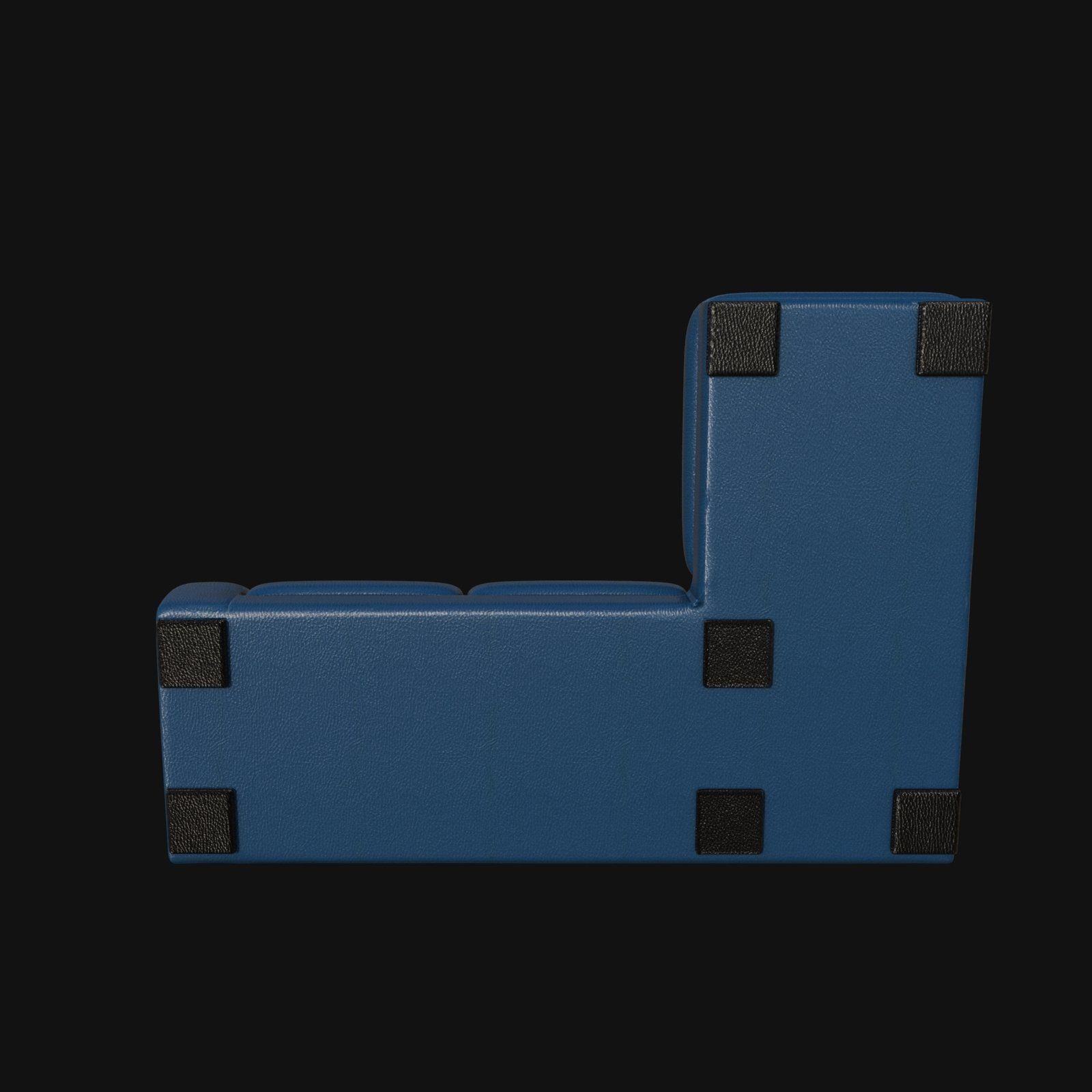 blue and black leather regular grain sectional sofa 3d model 3D model_5