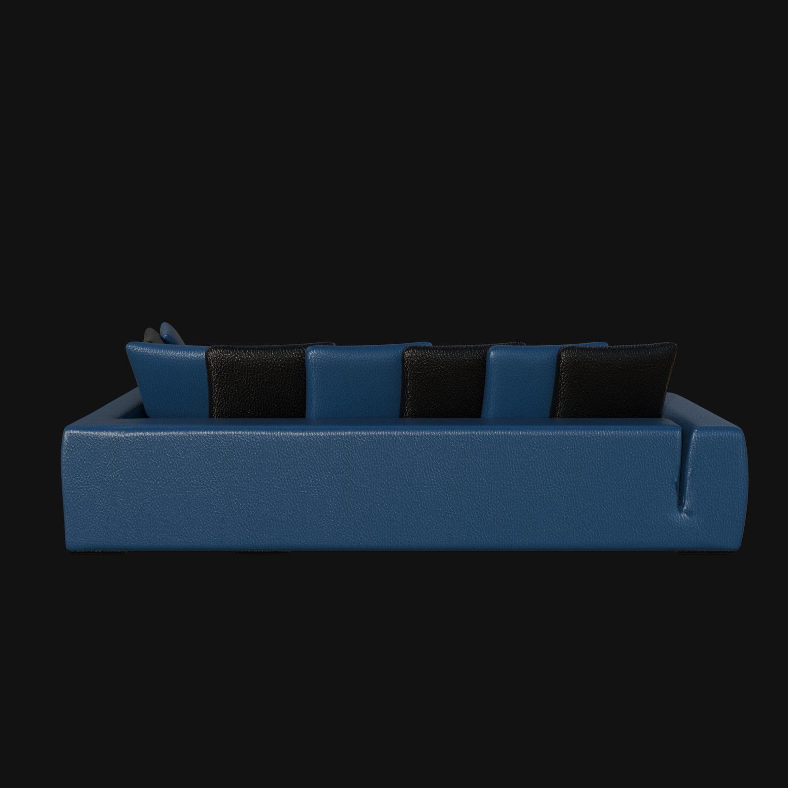 blue and black leather regular grain sectional sofa 3d model 3D model_4