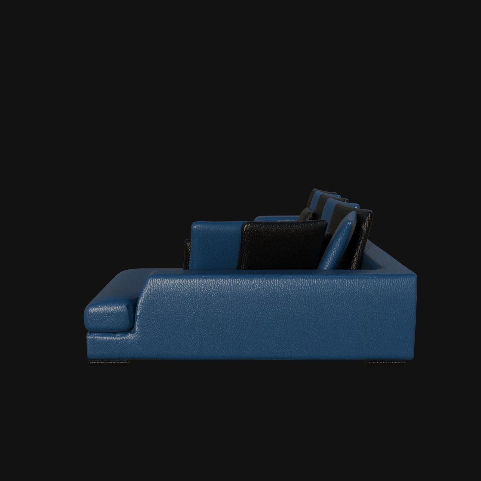 blue and black leather regular grain sectional sofa 3d model 3D model_6