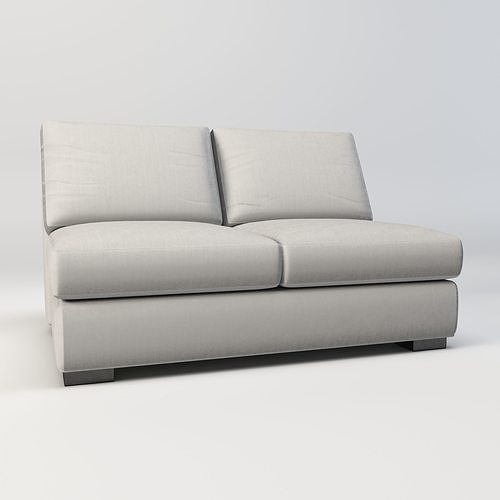 Living room minimalistic sofa Low-poly 3D model