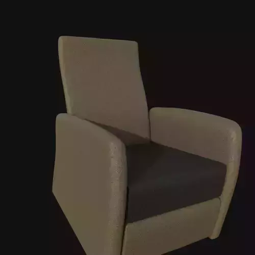 Black leather tan leather arm chair 3d model