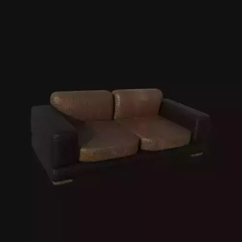 black brown leather two seater sofa