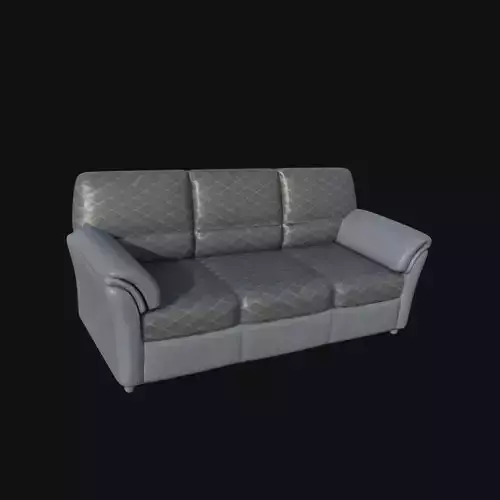 3d three seater sofa calfskin fine topstitch diamond with wh