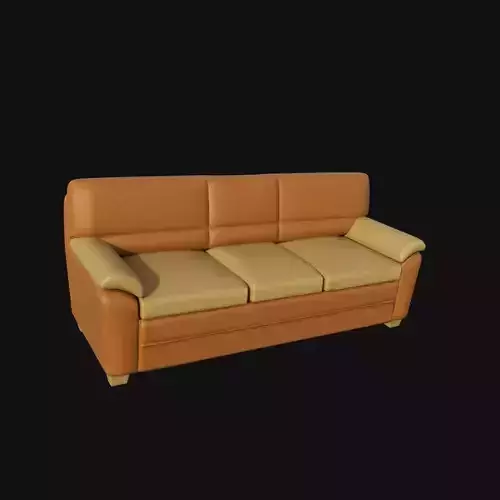 3d sofa yellow brown