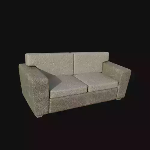 3d sofa two seater white leather