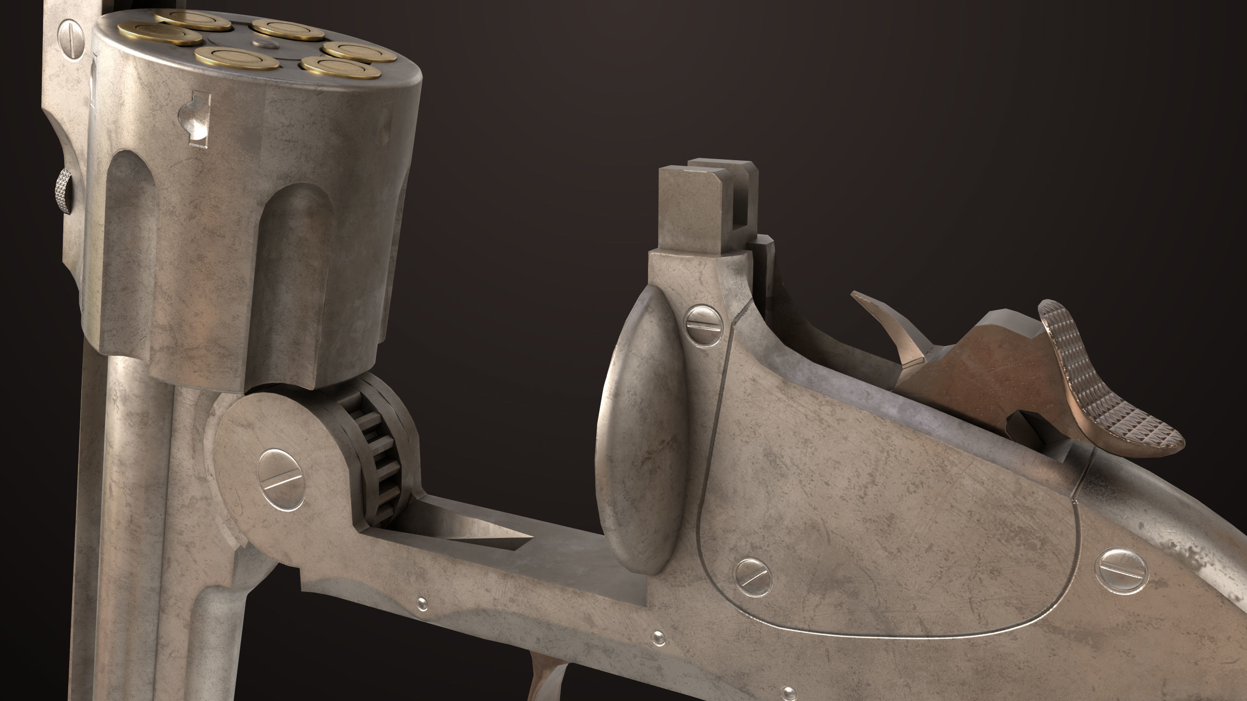 Revolver 02 Generic Silver All PBR Unity UE Textures Low-poly 3D model_19