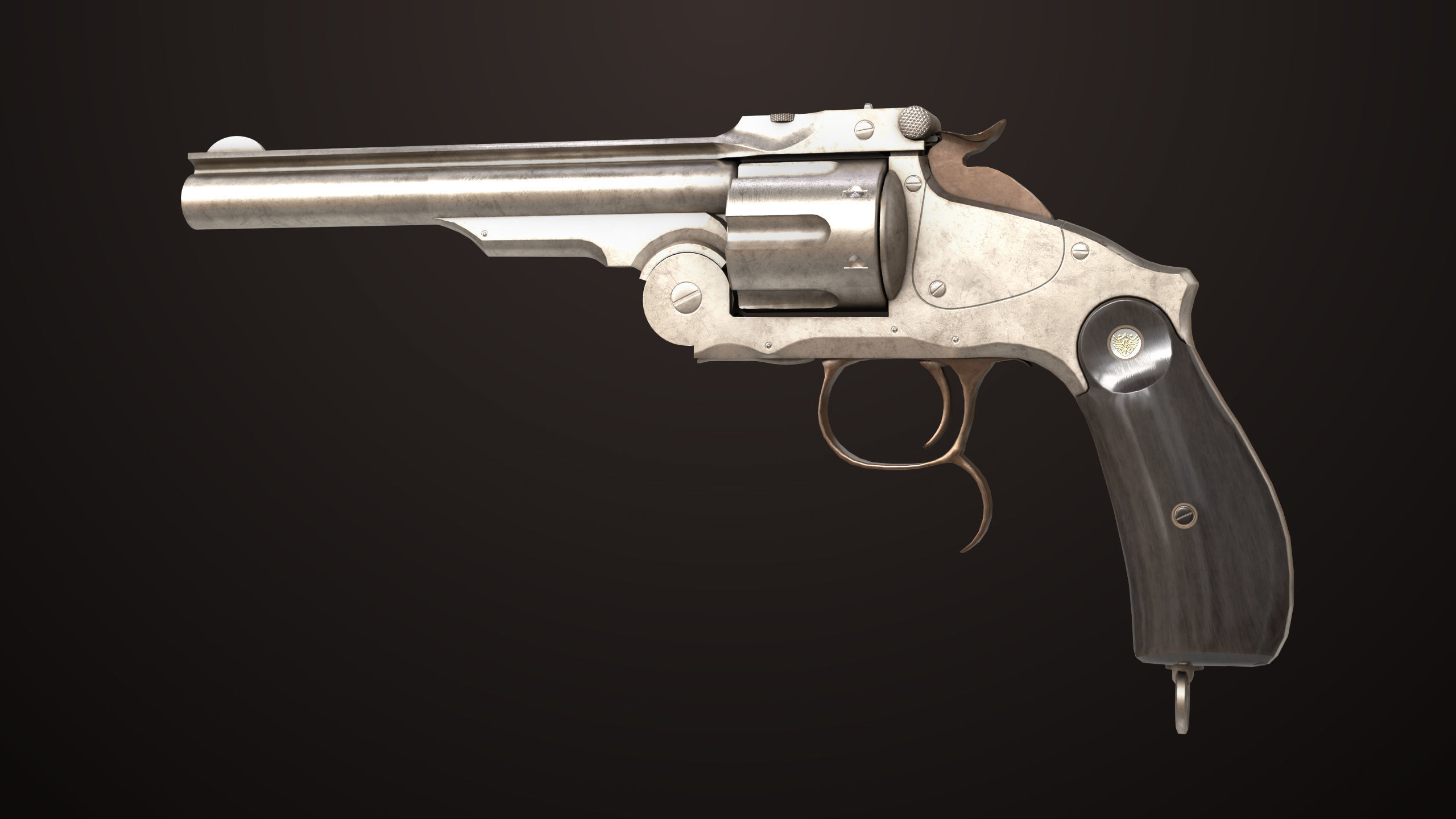 Revolver 02 Generic Silver All PBR Unity UE Textures Low-poly 3D model_11