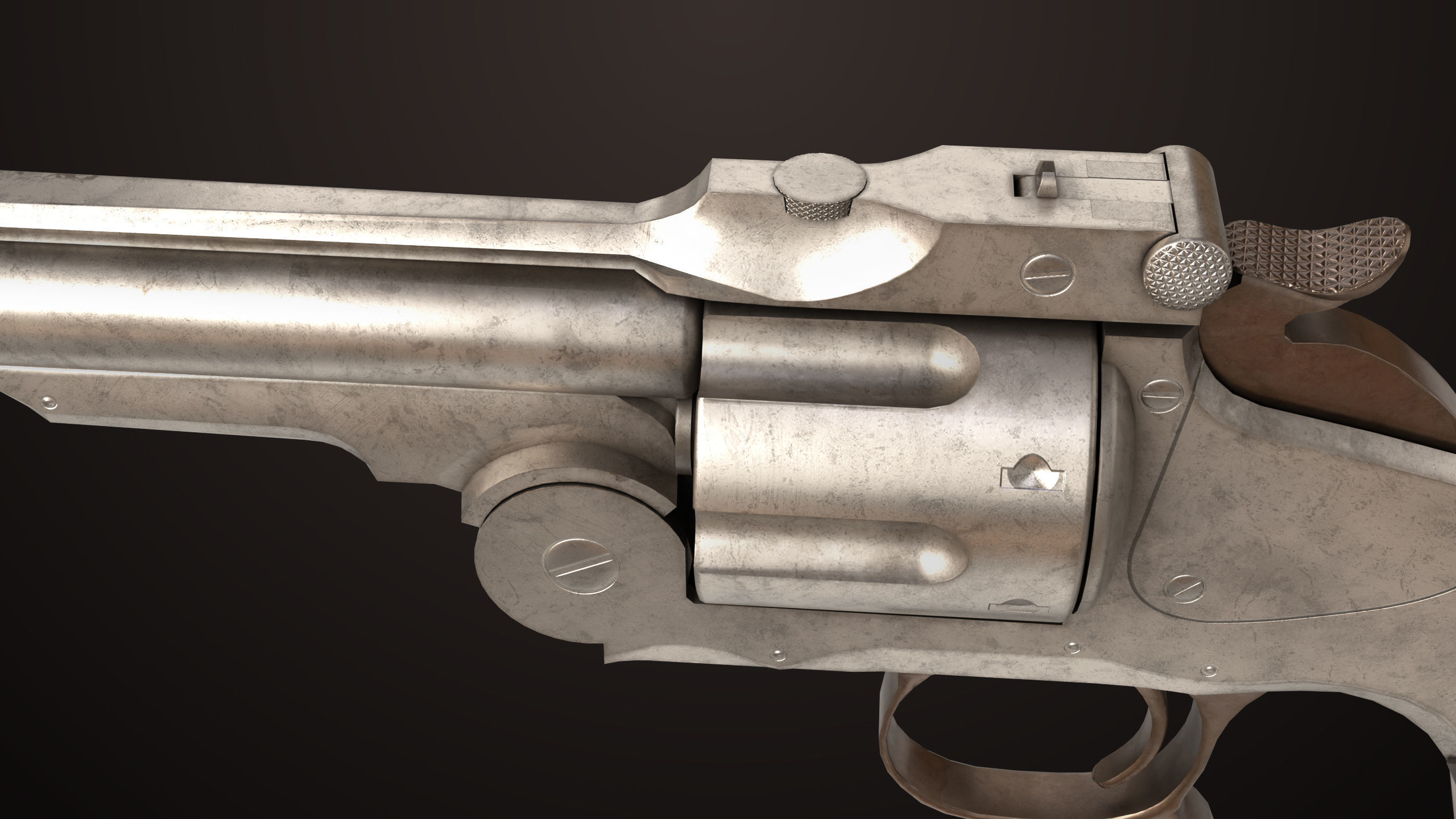 Revolver 02 Generic Silver All PBR Unity UE Textures Low-poly 3D model_12
