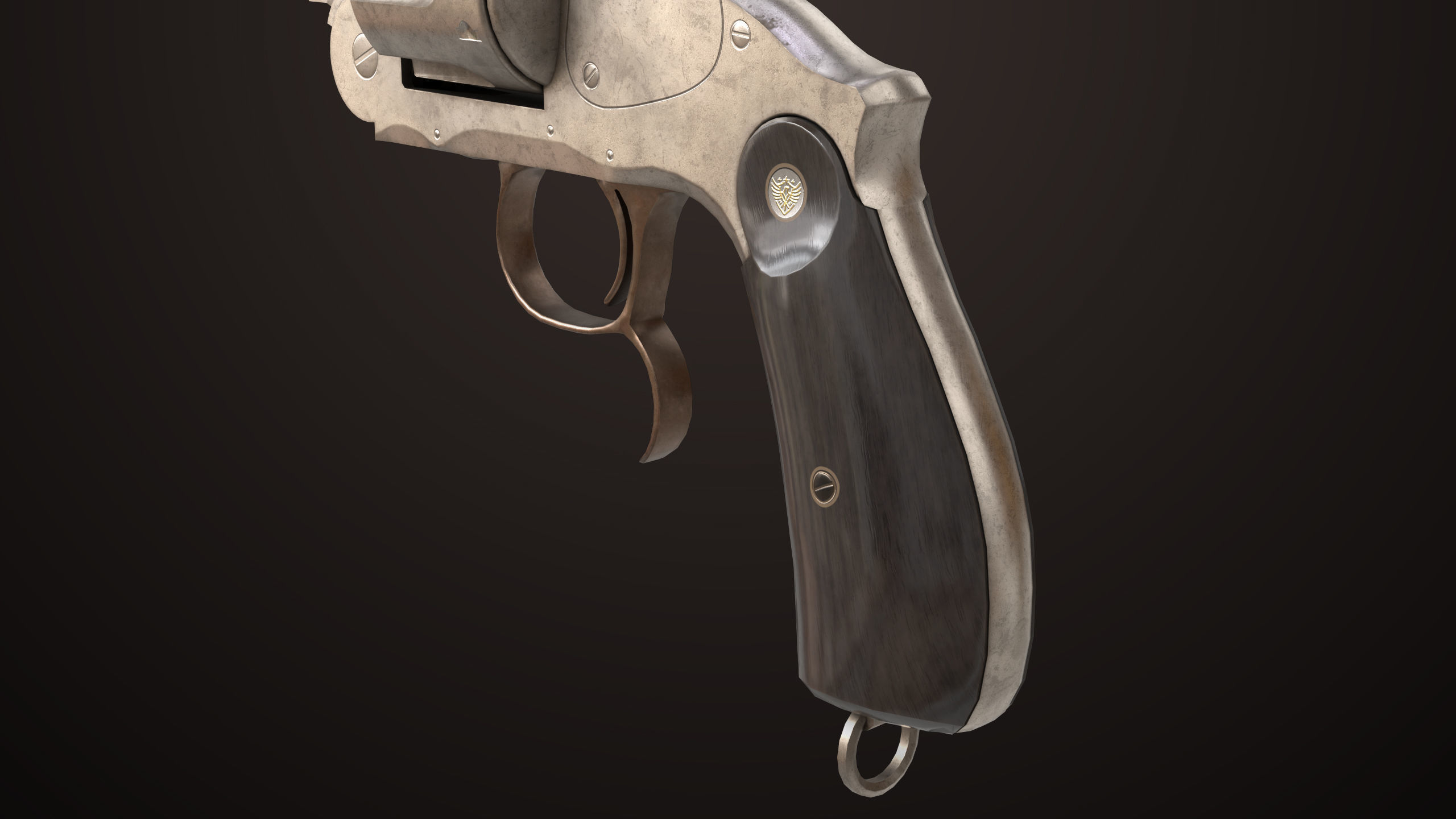 Revolver 02 Generic Silver All PBR Unity UE Textures Low-poly 3D model_13