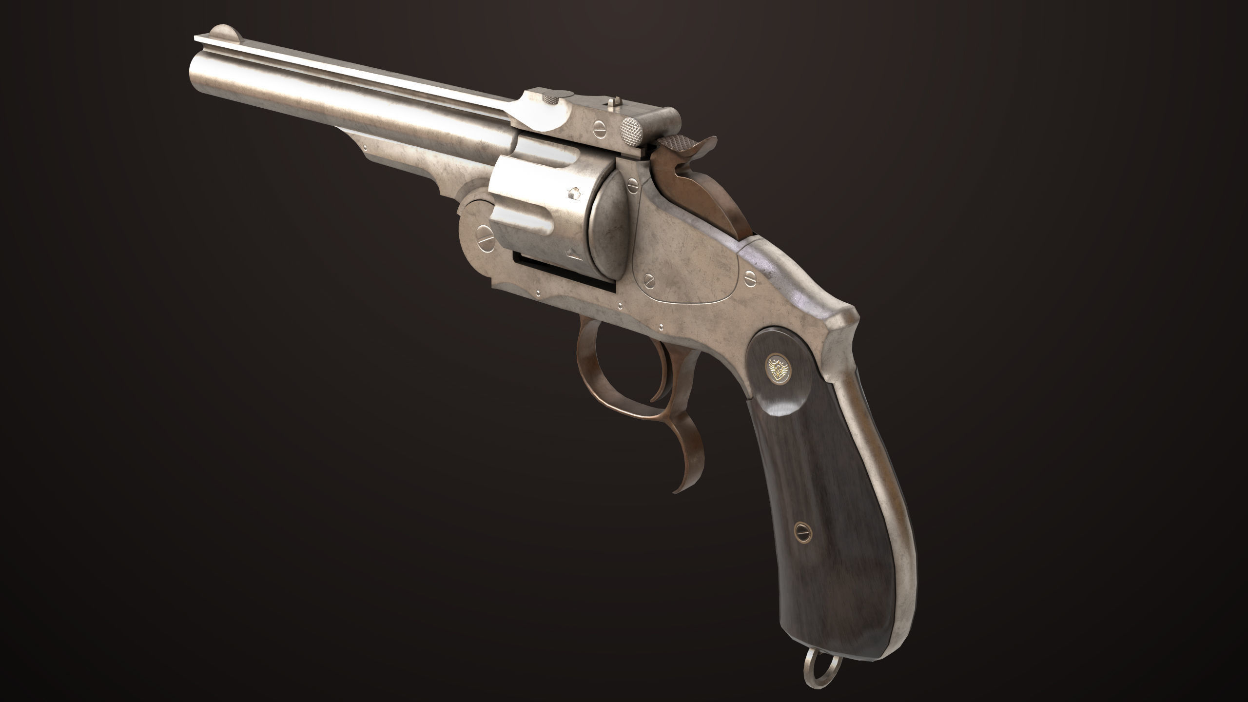 Revolver 02 Generic Silver All PBR Unity UE Textures Low-poly 3D model_16
