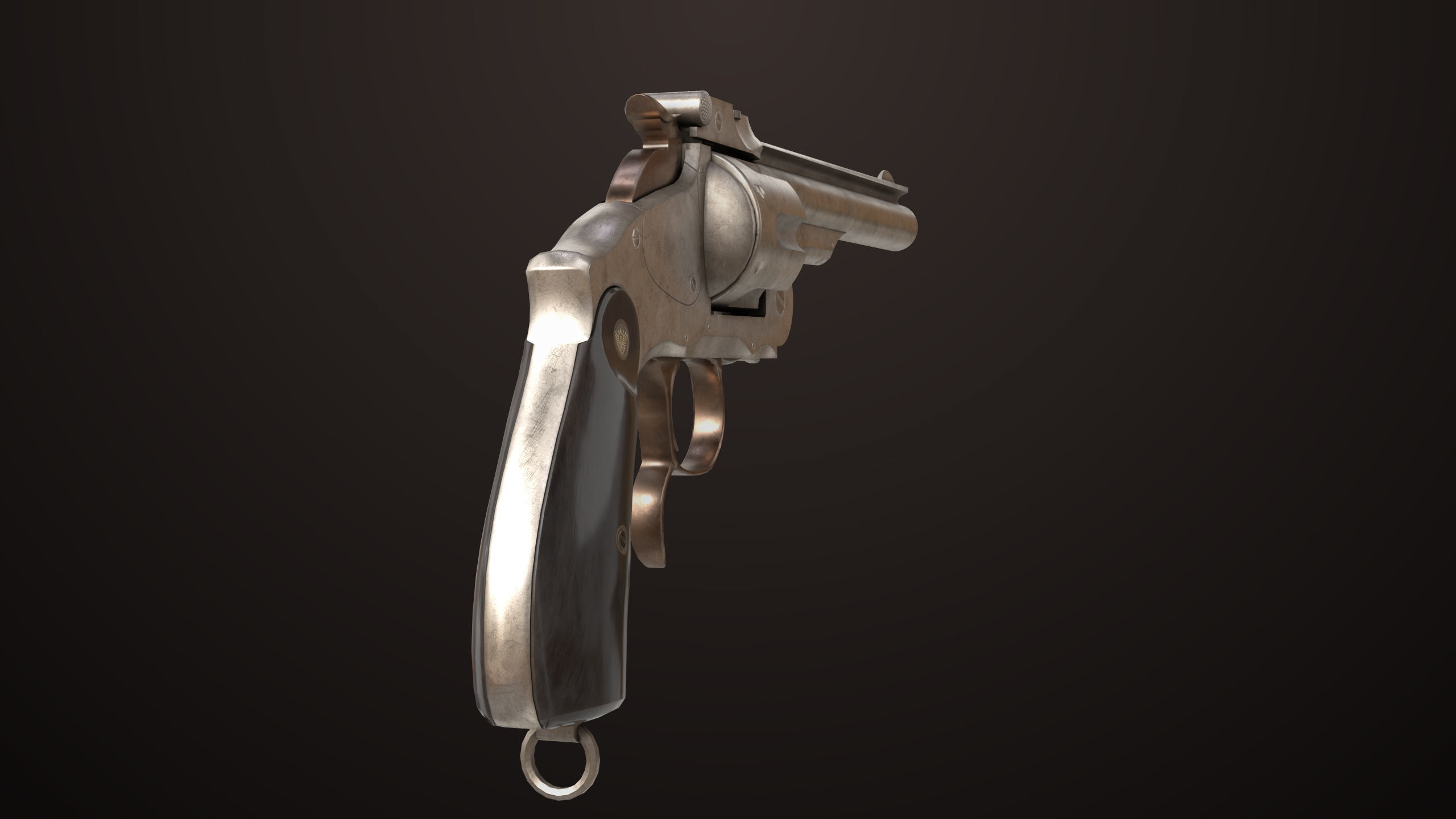 Revolver 02 Generic Silver All PBR Unity UE Textures Low-poly 3D model_8