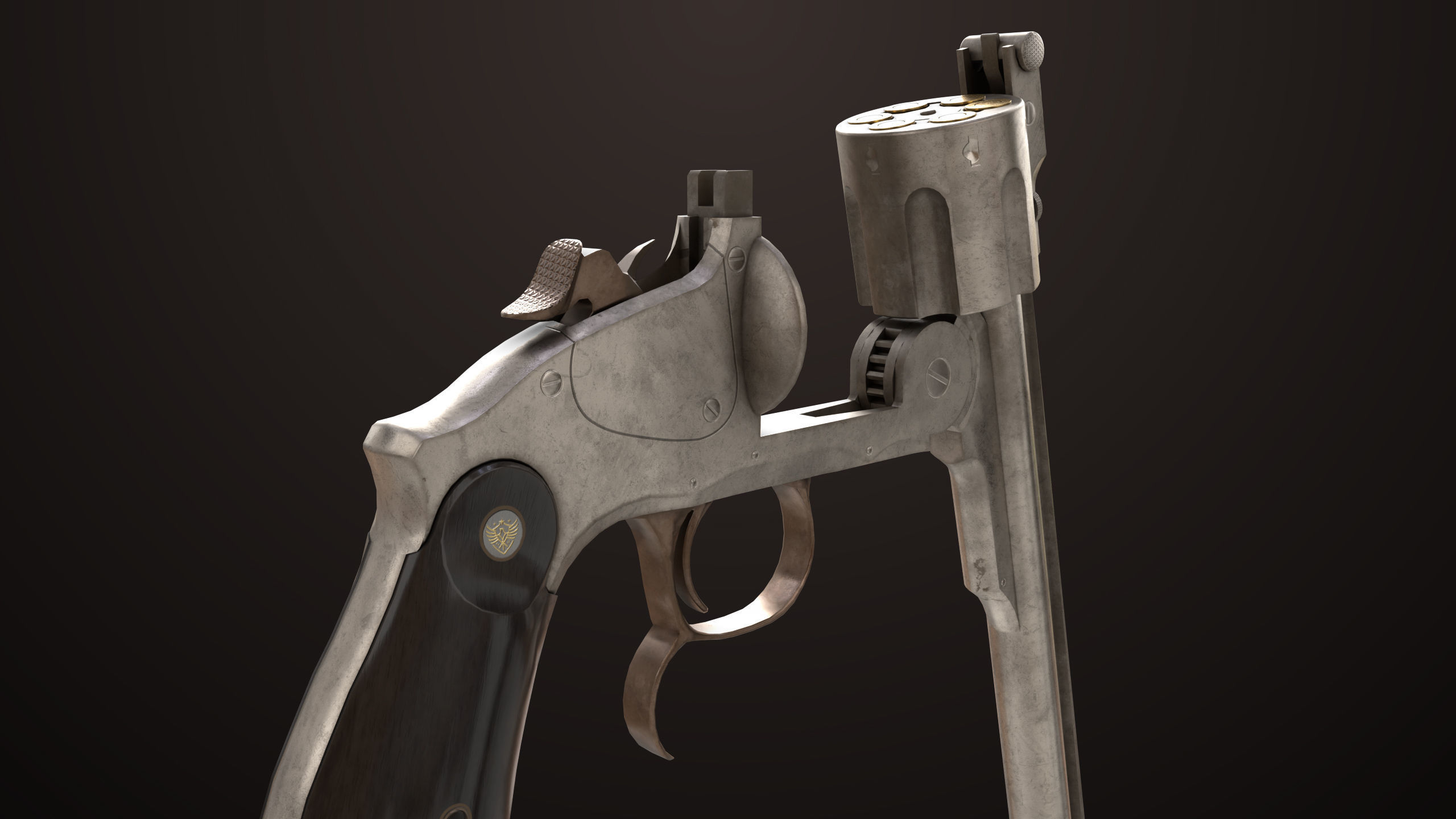 Revolver 02 Generic Silver All PBR Unity UE Textures Low-poly 3D model_21