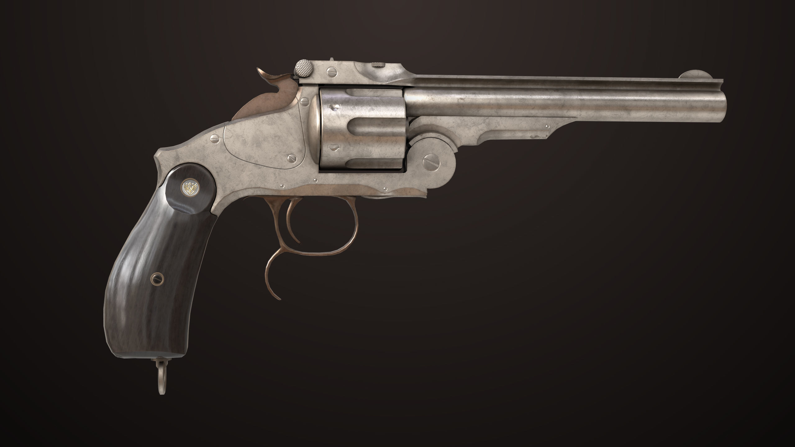 Revolver 02 Generic Silver All PBR Unity UE Textures Low-poly 3D model_1