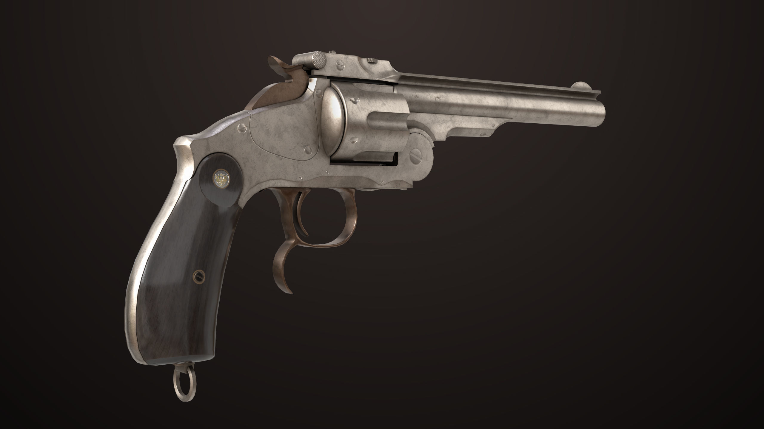 Revolver 02 Generic Silver All PBR Unity UE Textures Low-poly 3D model_7
