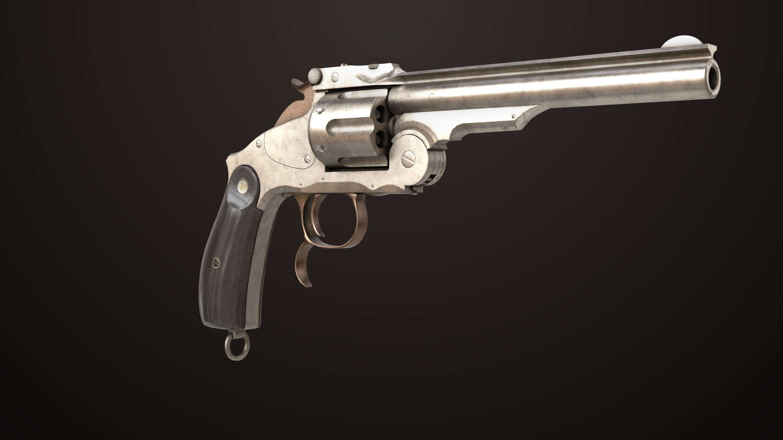 Revolver 02 Generic Silver All PBR Unity UE Textures Low-poly 3D model_6