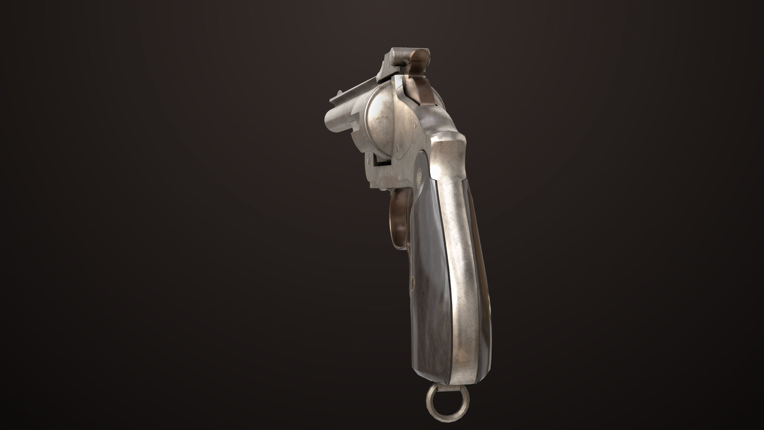 Revolver 02 Generic Silver All PBR Unity UE Textures Low-poly 3D model_9