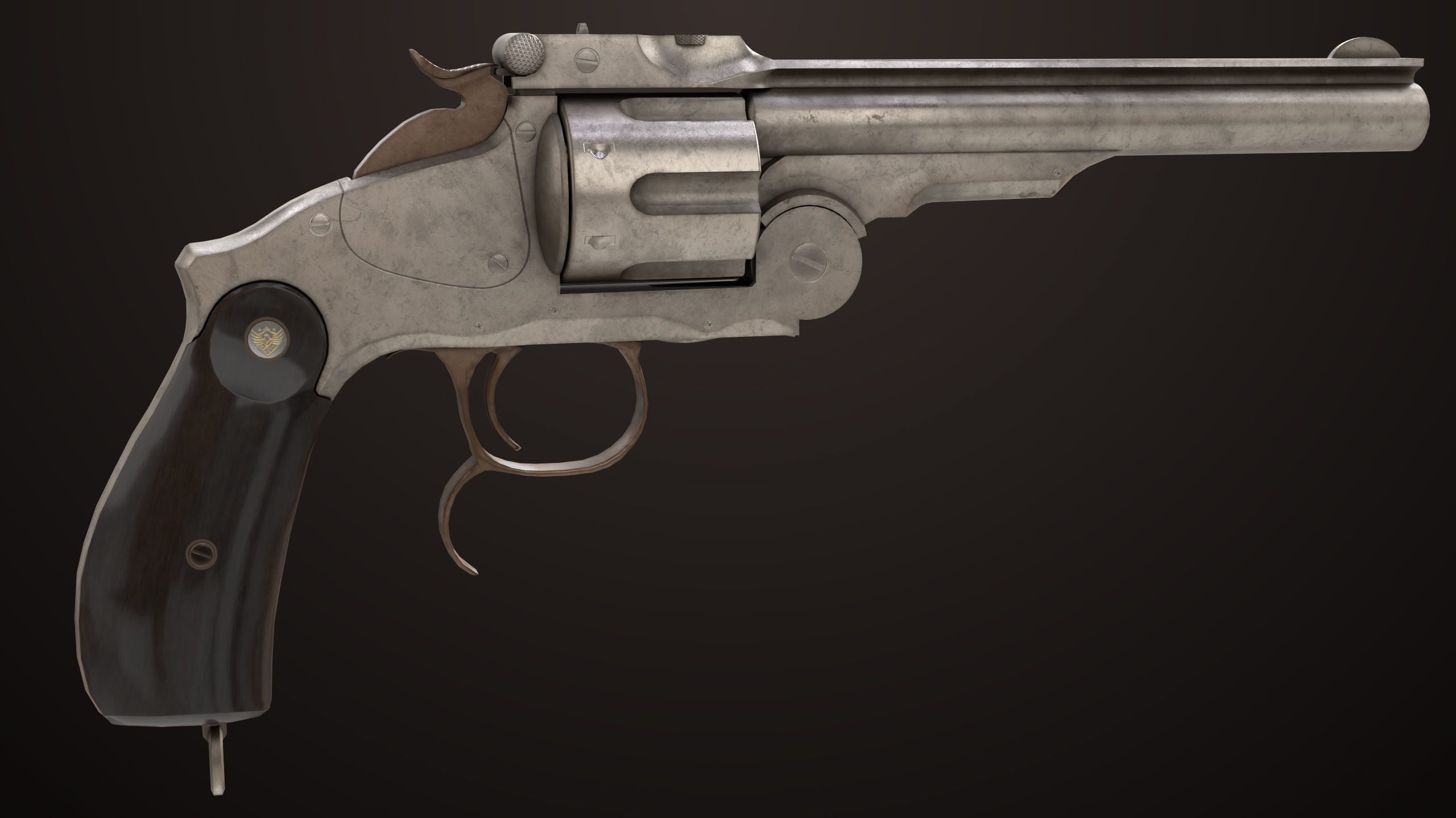 Revolver 02 Generic Silver All PBR Unity UE Textures Low-poly 3D model_14