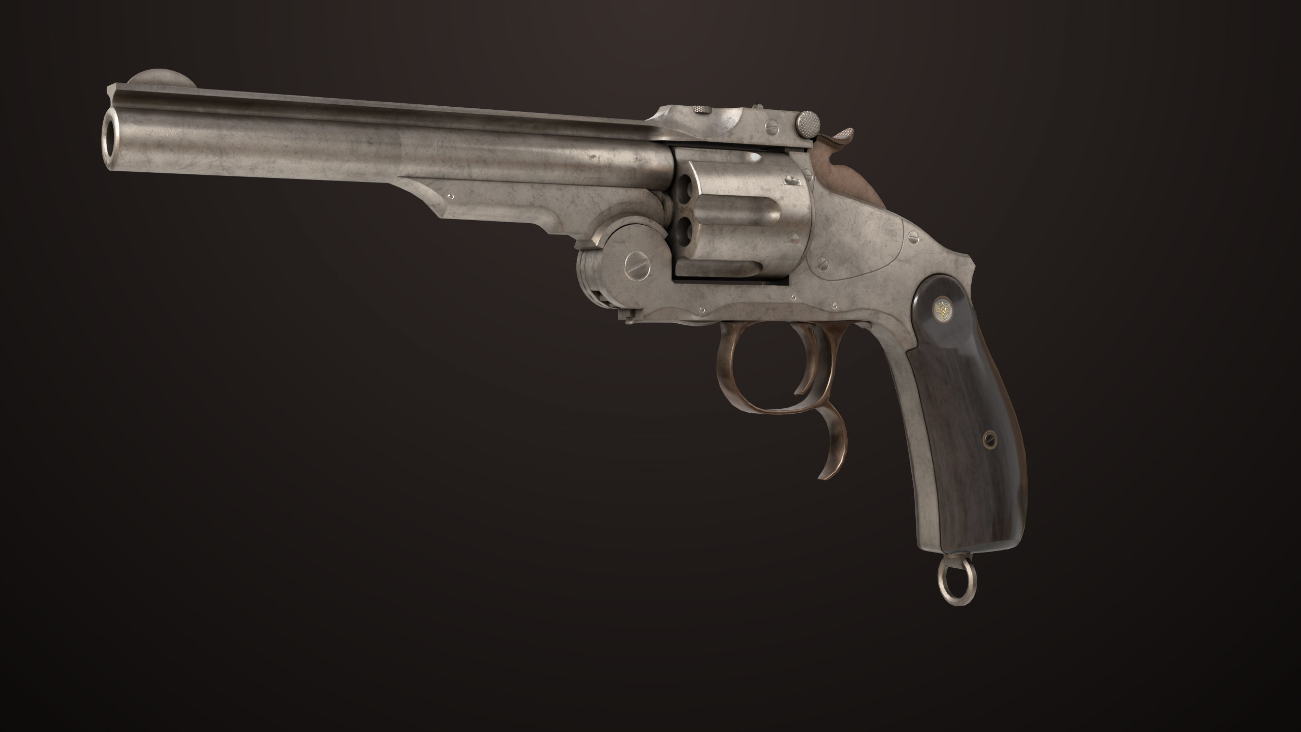 Revolver 02 Generic Silver All PBR Unity UE Textures Low-poly 3D model_3