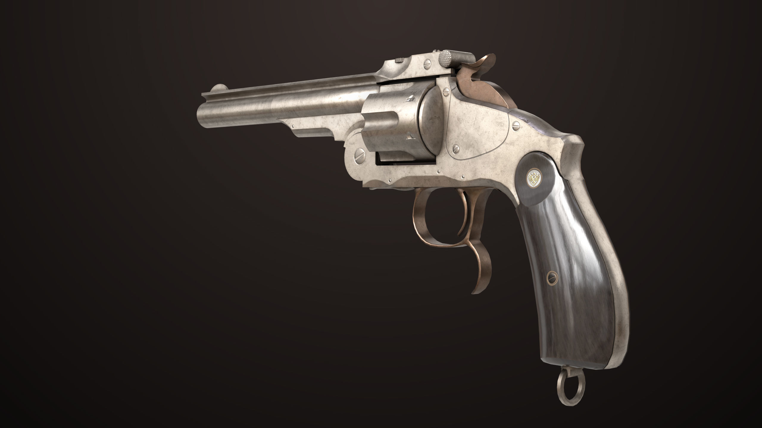 Revolver 02 Generic Silver All PBR Unity UE Textures Low-poly 3D model_10