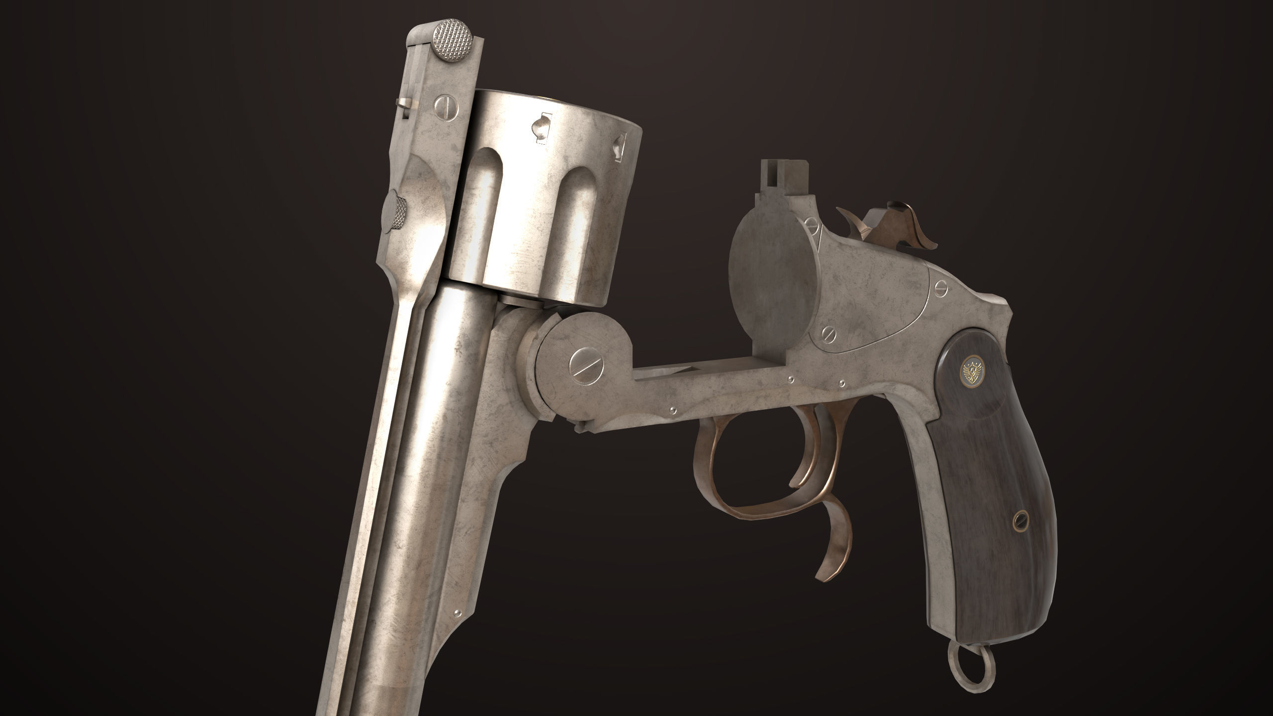 Revolver 02 Generic Silver All PBR Unity UE Textures Low-poly 3D model_20