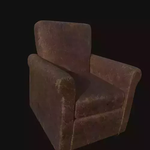 3d old leather office arm chair