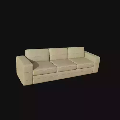 3d model three seater beige sofa seam pattern