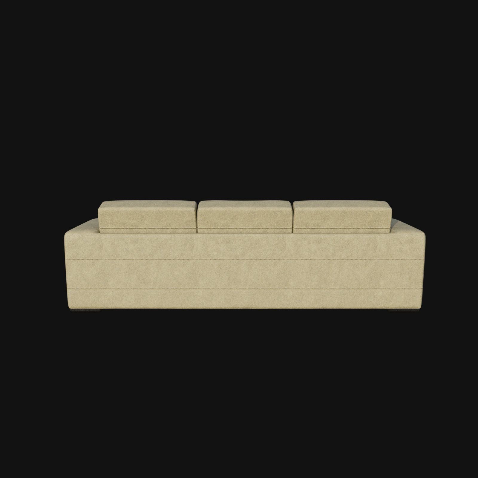 3d model three seater beige sofa seam pattern 3D model_2
