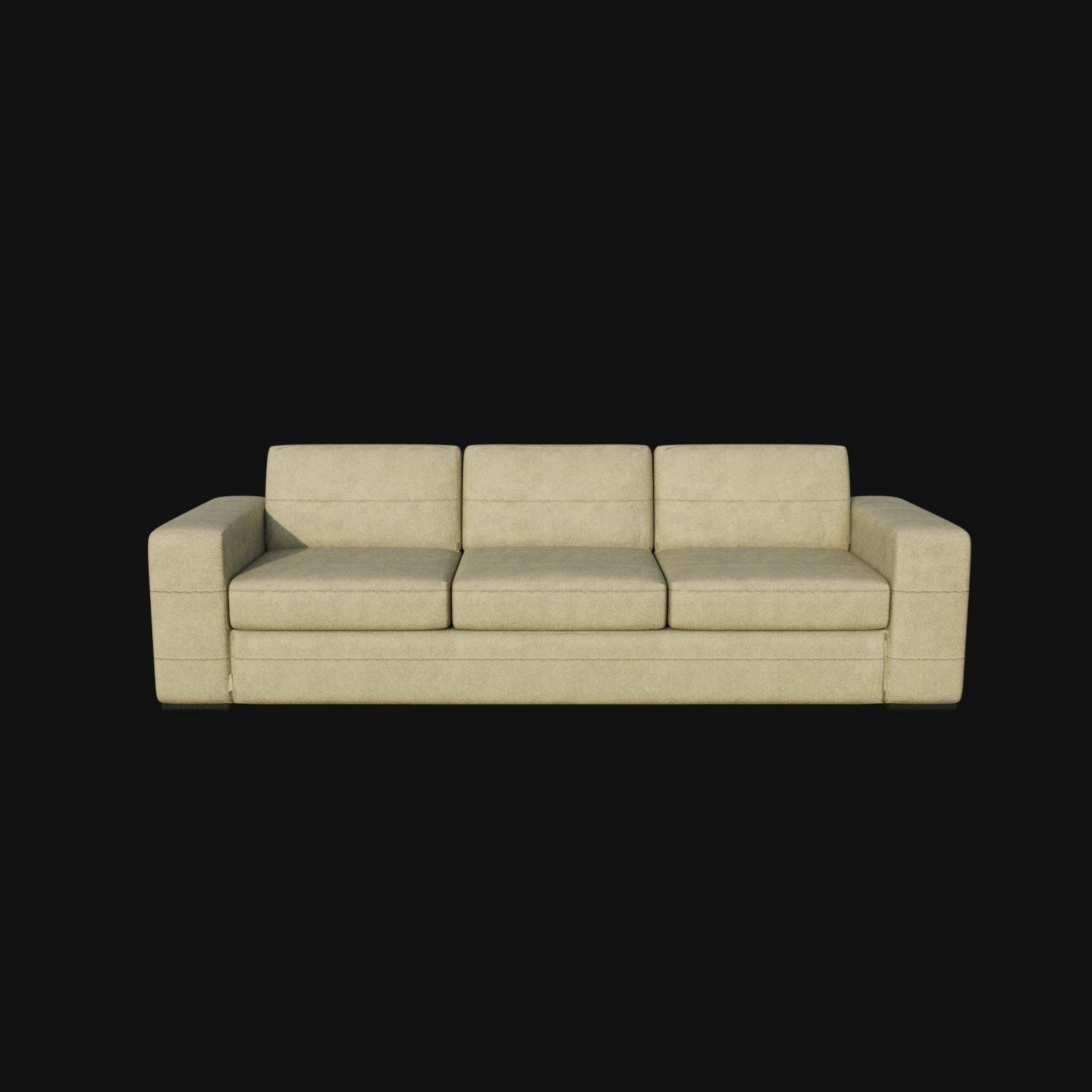 3d model three seater beige sofa seam pattern 3D model_8