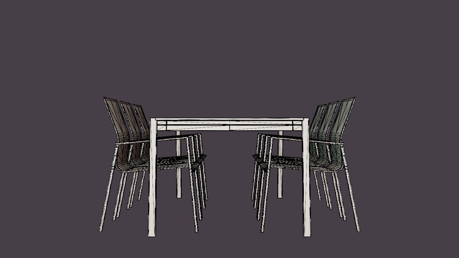 Naos dining set Low-poly 3D model_7