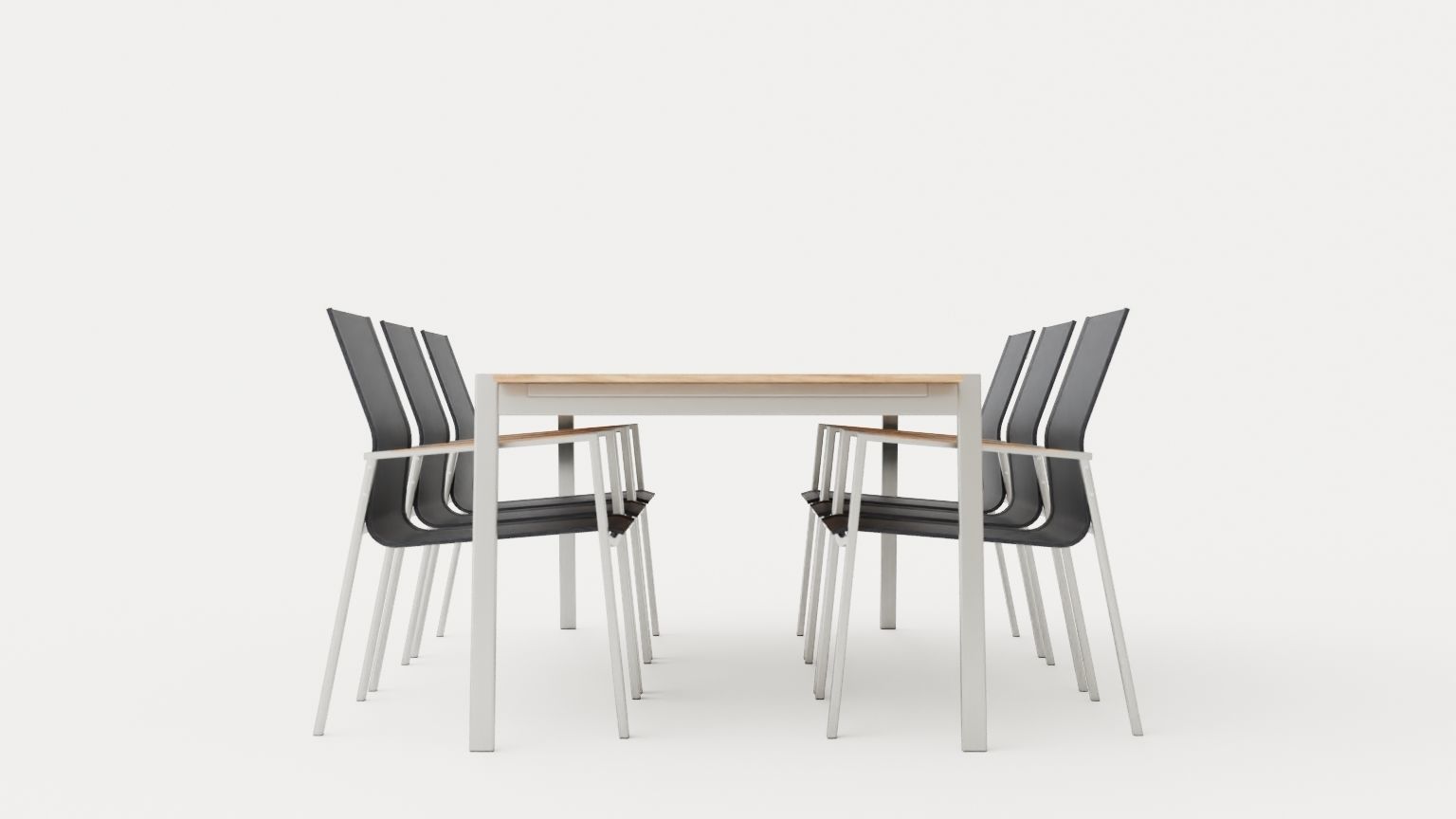 Naos dining set Low-poly 3D model_2