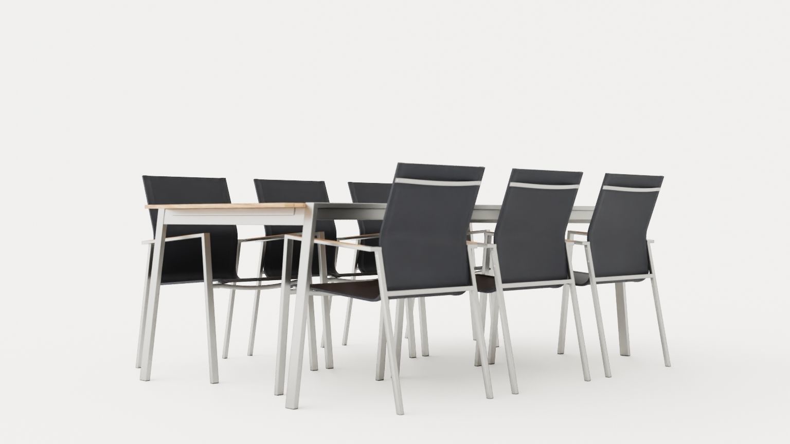 Naos dining set Low-poly 3D model_1