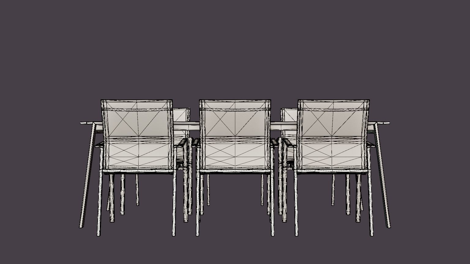 Naos dining set Low-poly 3D model_5