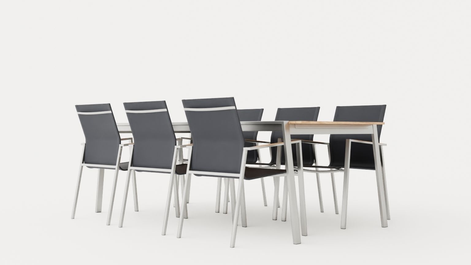 Naos dining set Low-poly 3D model_3