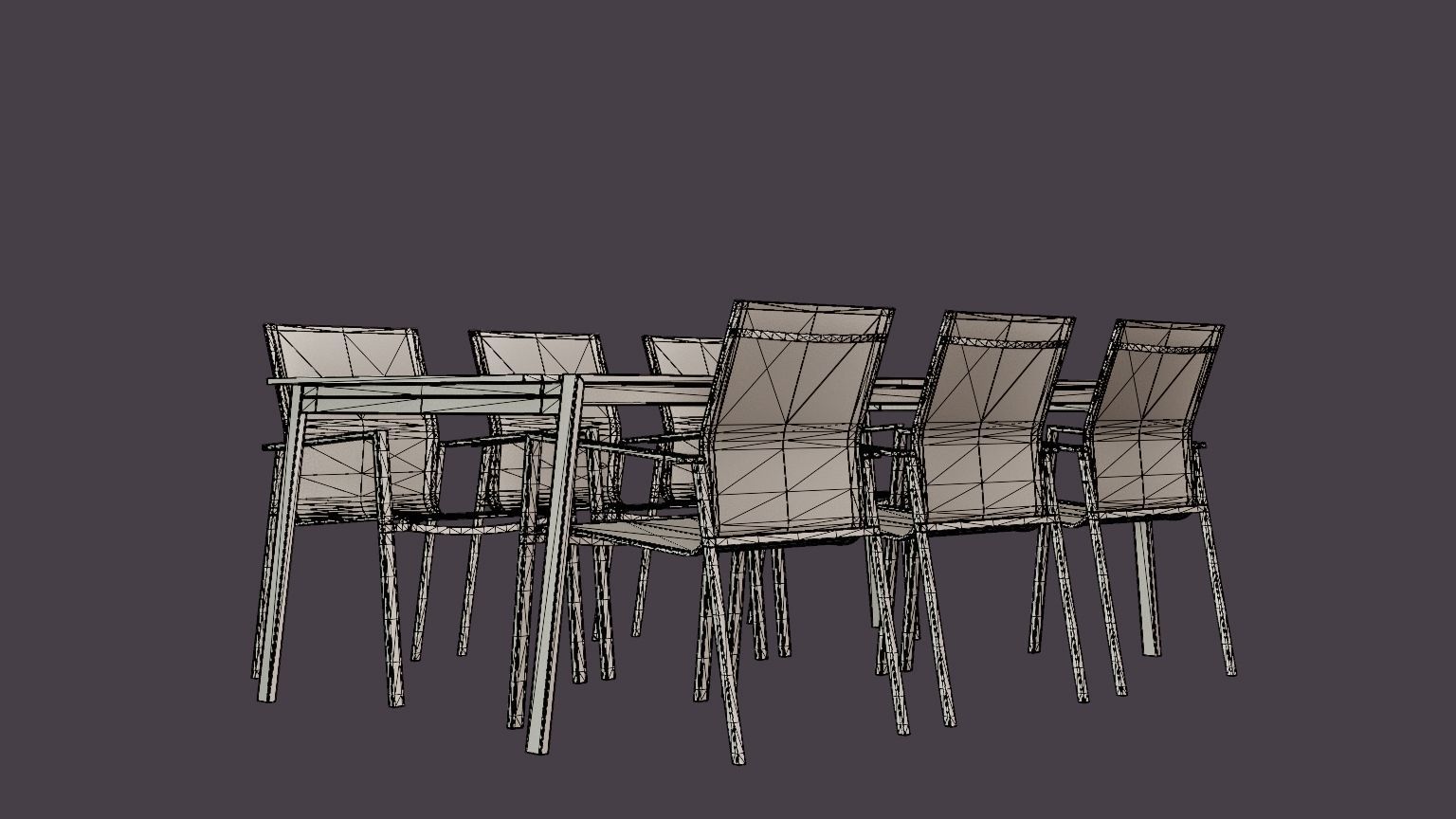 Naos dining set Low-poly 3D model_6