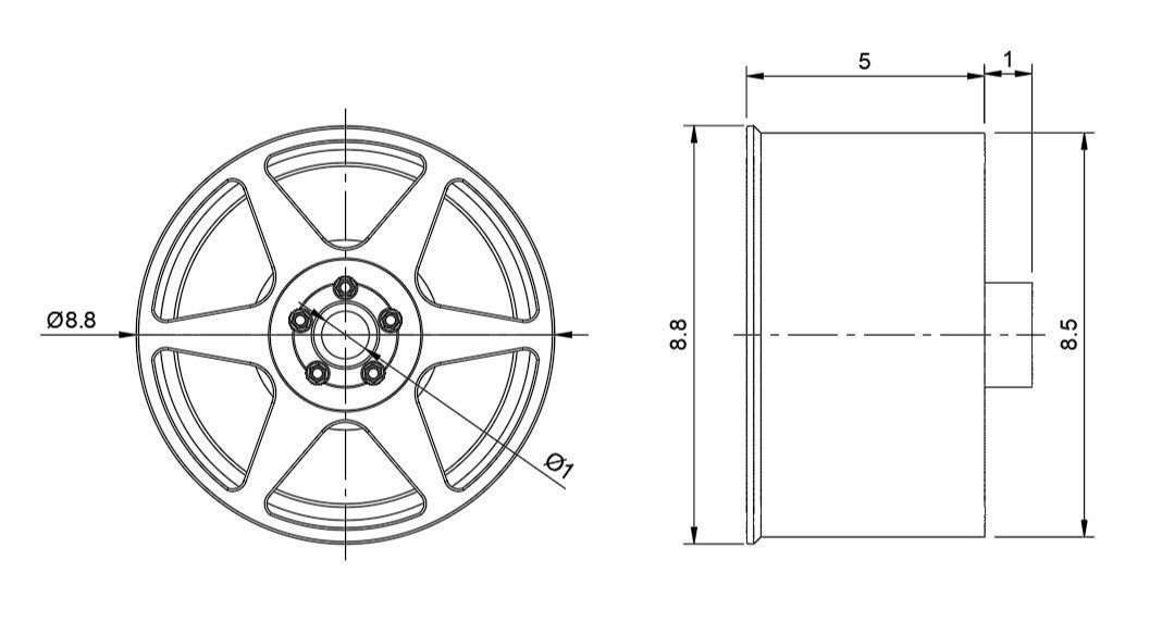 FIFTEEN52 EVO RIMS FOR DIECAST 64 SCALE 3D print model_3