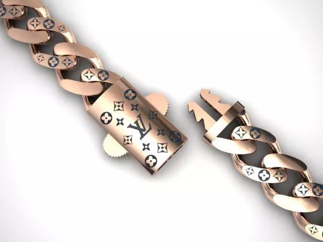 gold chain 3D print model_0