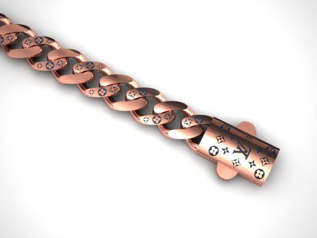 gold chain 3D print model_2