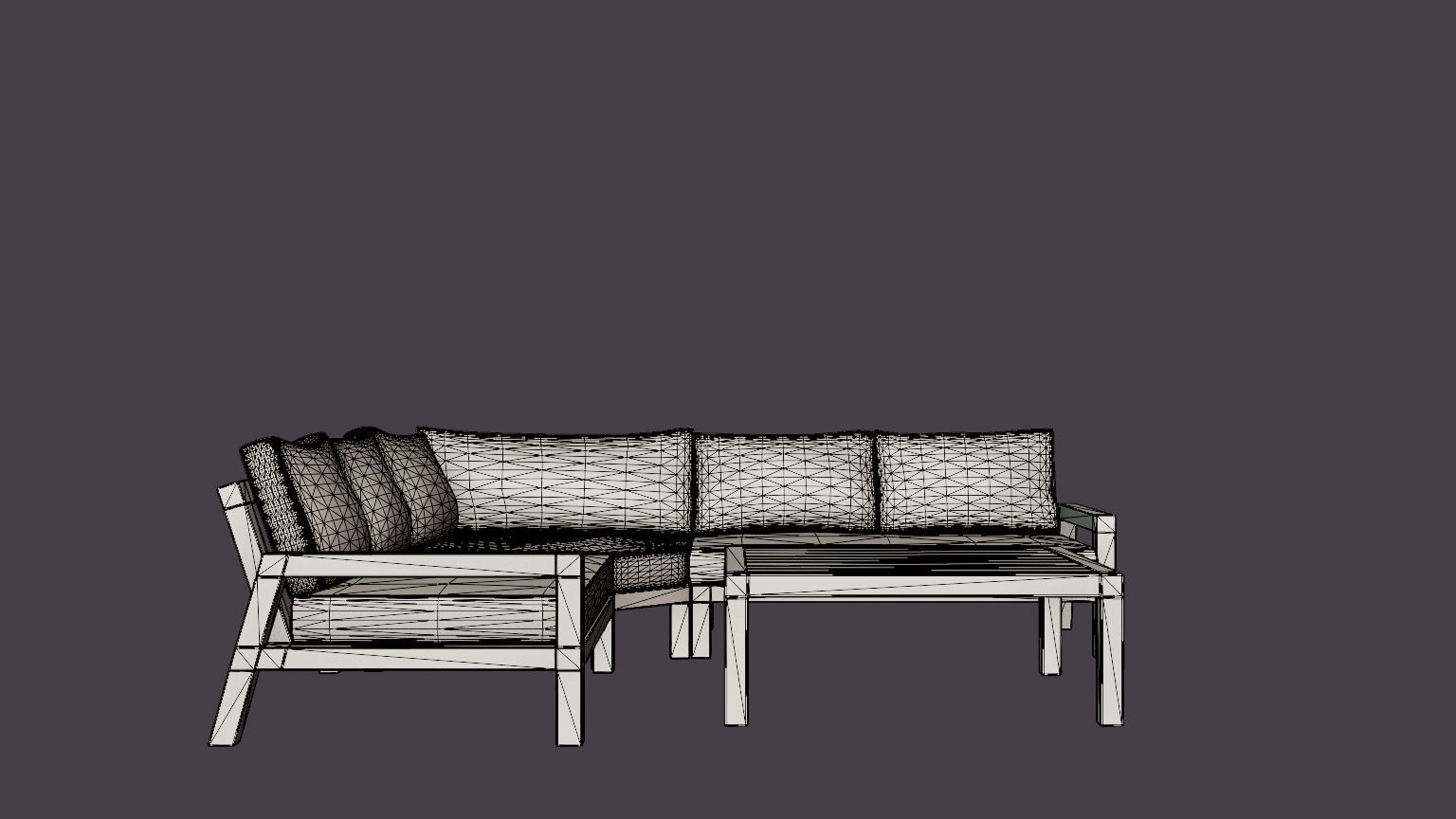 Stettler sofa set Low-poly 3D model_5