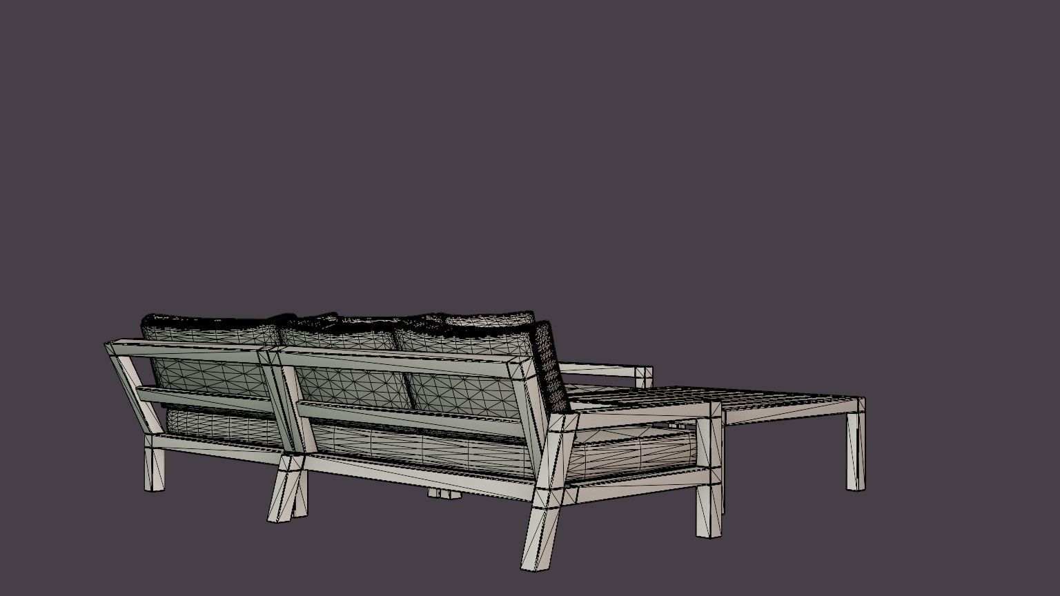 Stettler sofa set Low-poly 3D model_6