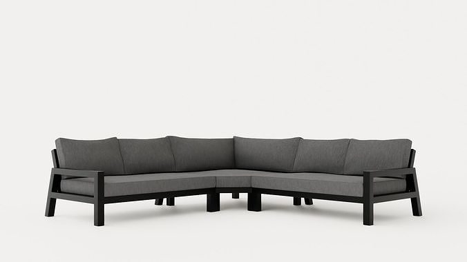 Stettler sofa set Low-poly 3D model