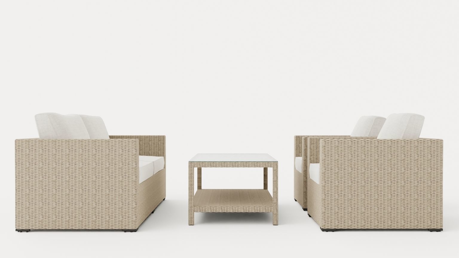 Hosta sofa set Low-poly 3D model_2
