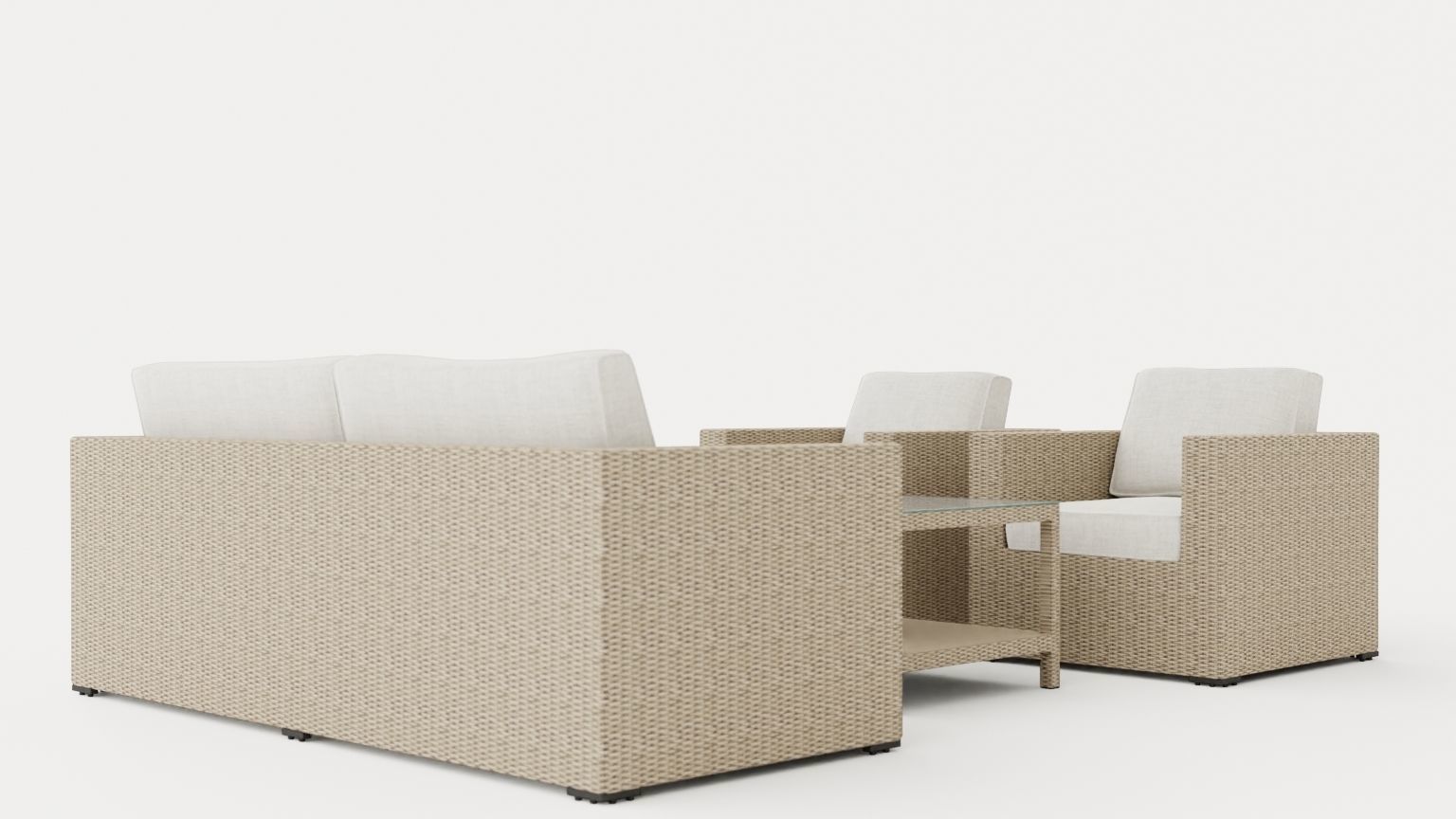 Hosta sofa set Low-poly 3D model_3