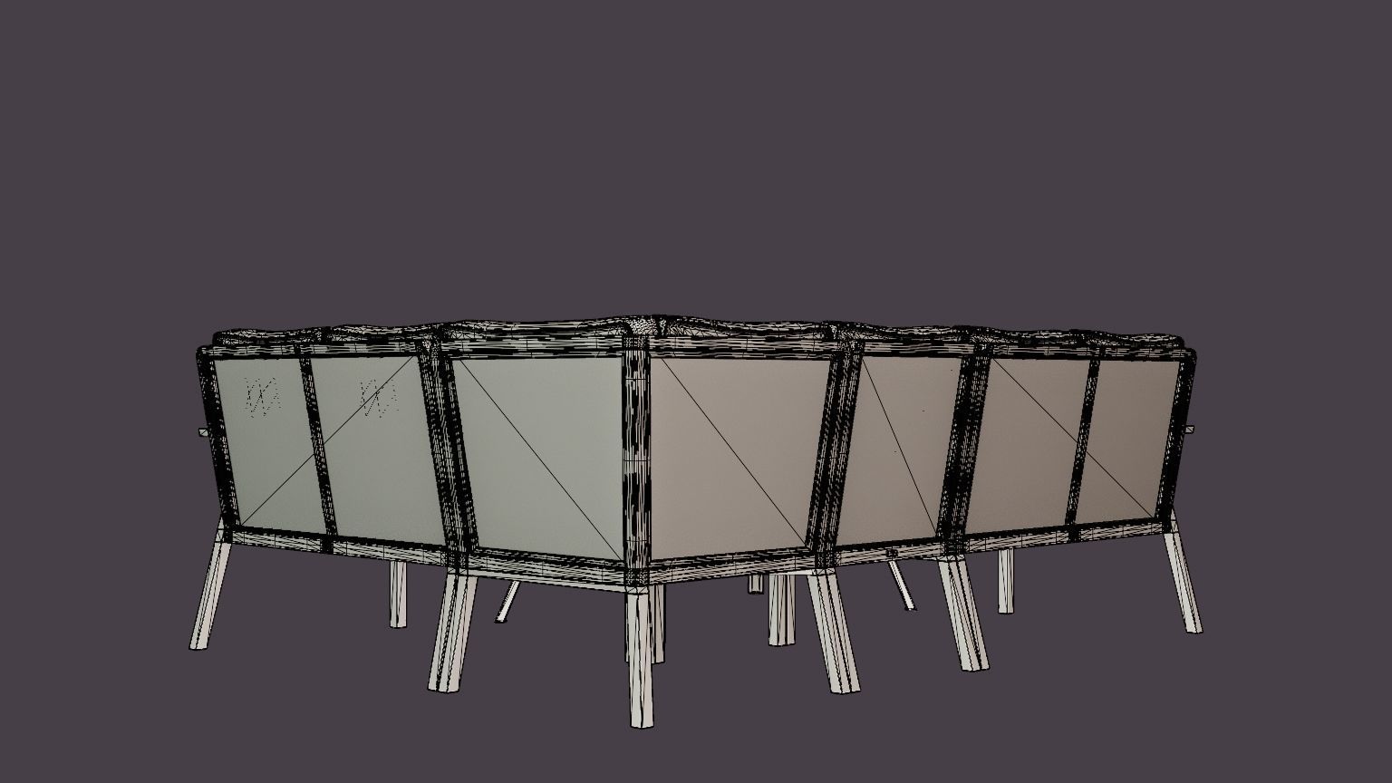 Samvaro sofa set Low-poly 3D model_6