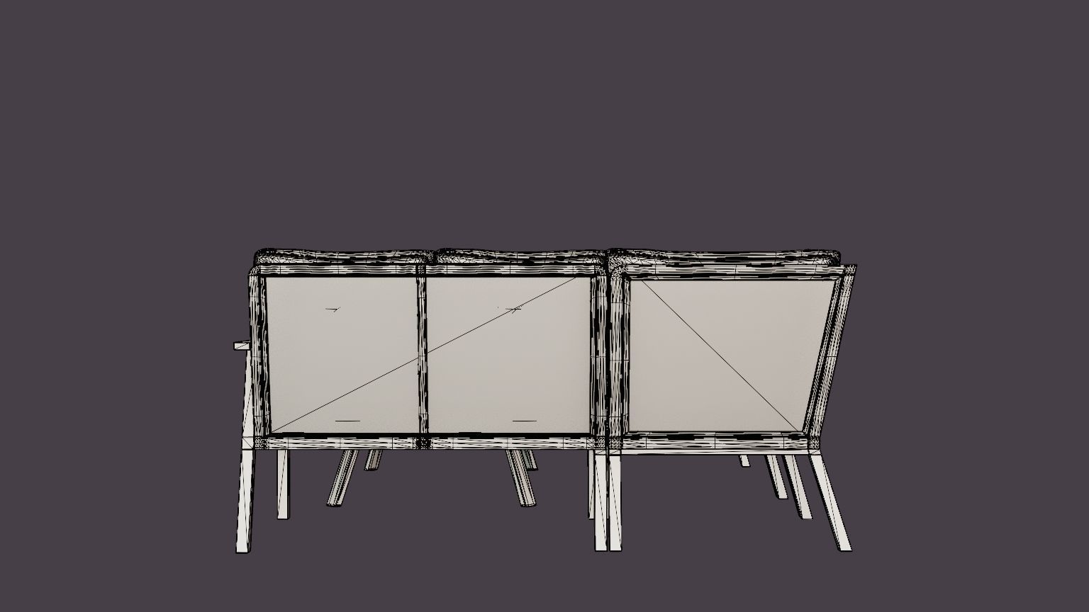 Samvaro sofa set Low-poly 3D model_7