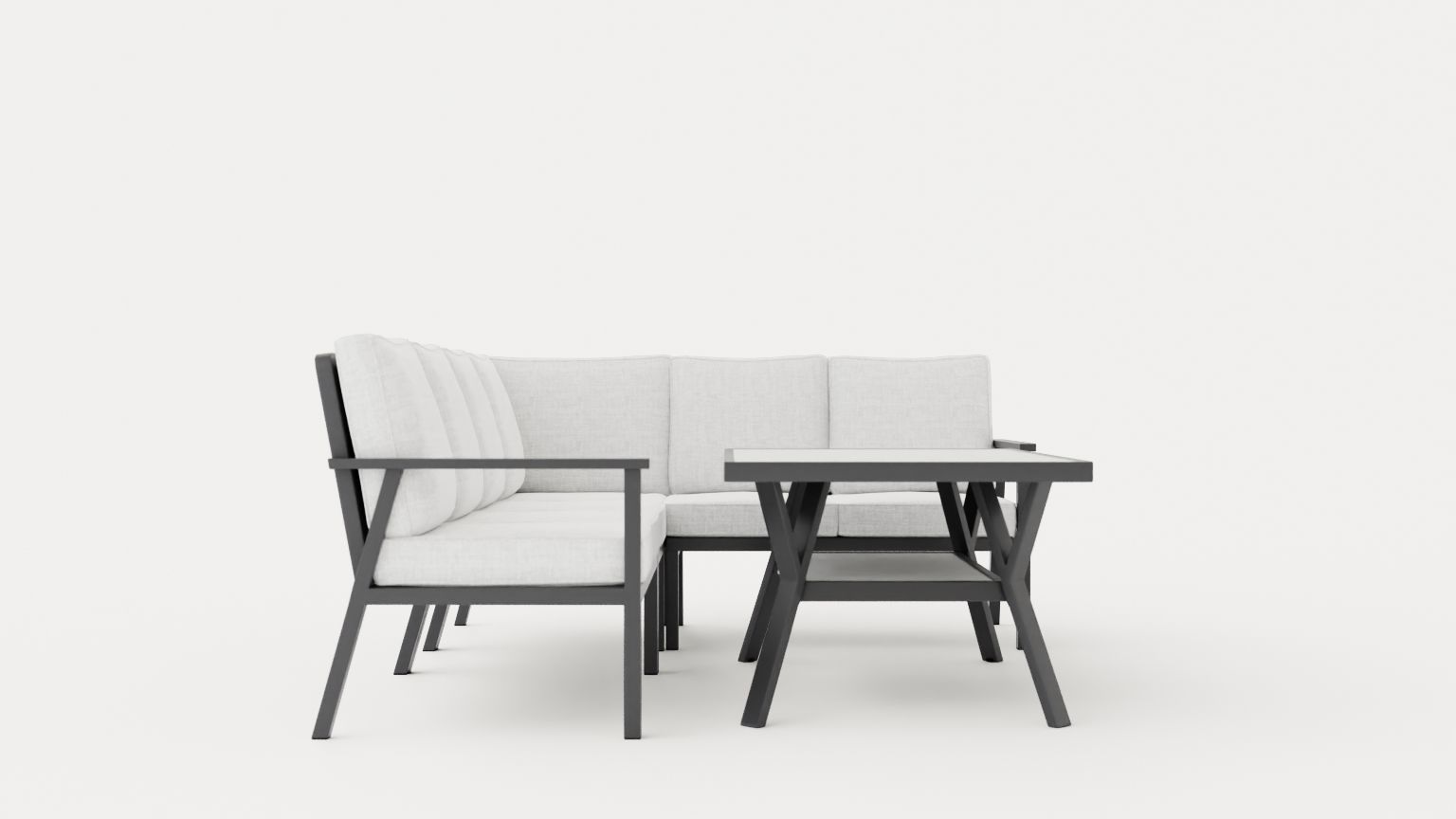 Samvaro sofa set Low-poly 3D model_2