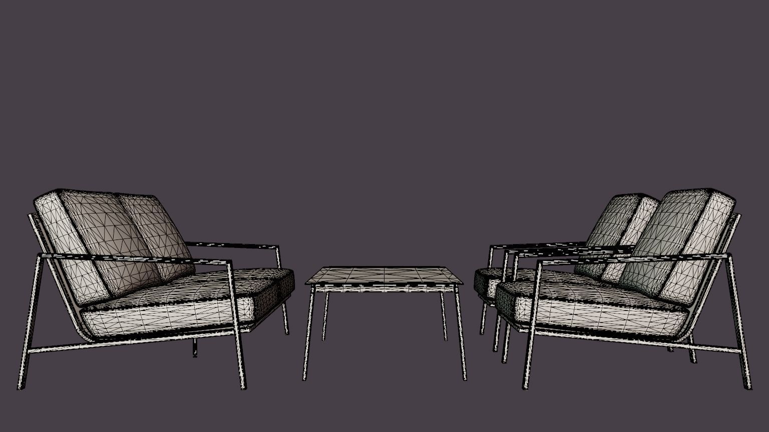 Lyra sofa set Low-poly 3D model_7