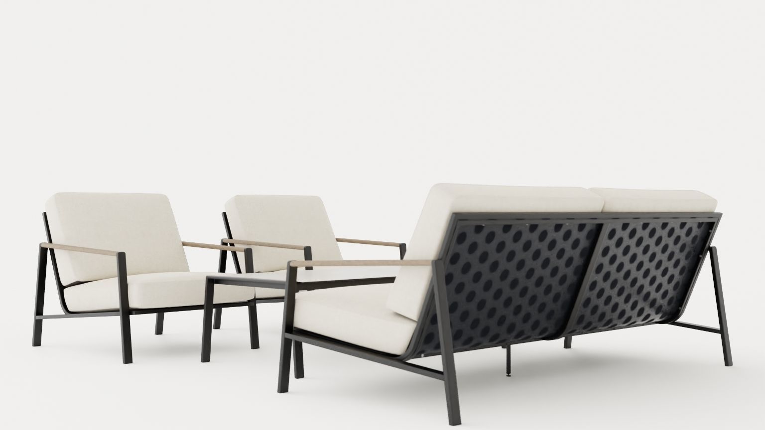 Lyra sofa set Low-poly 3D model_1