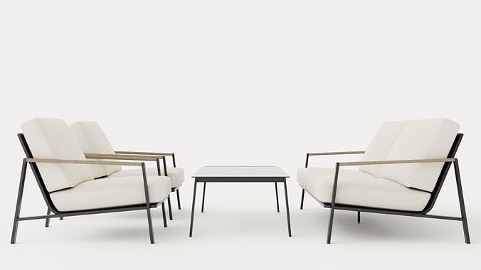 Lyra sofa set Low-poly 3D model